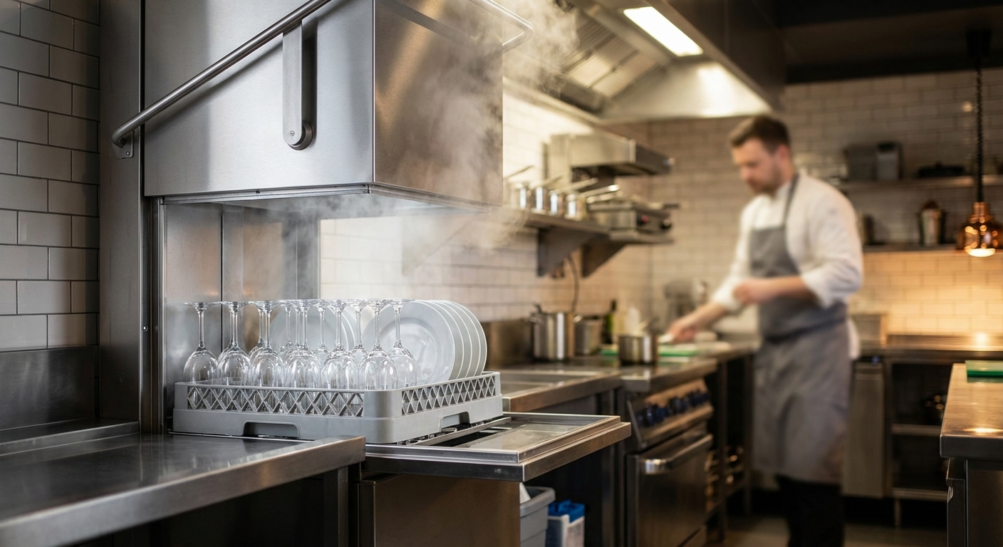 Technician repairing an oven in a kitchen